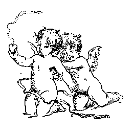 [Two Cupids Wrestling]